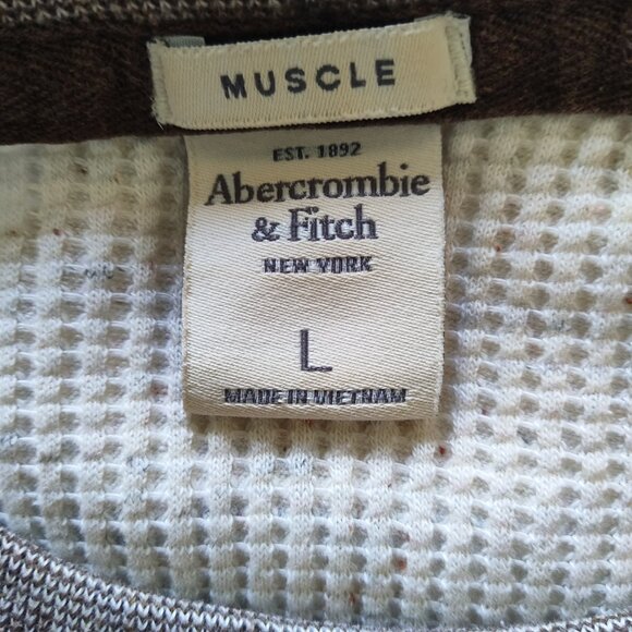 Abercrombie & Fitch Muscle Thermal Waffle Knit Long Sleeve T-shirt Large - Picture 7 of 8